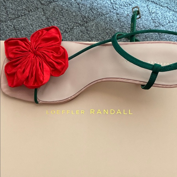Loeffler Randall Green and Red Floral Sandals - Picture 2 of 6